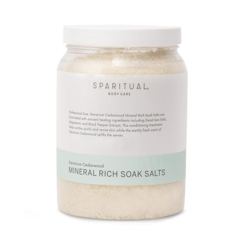 sparitual geranium cedarwood mineral rich soak salts 64oz