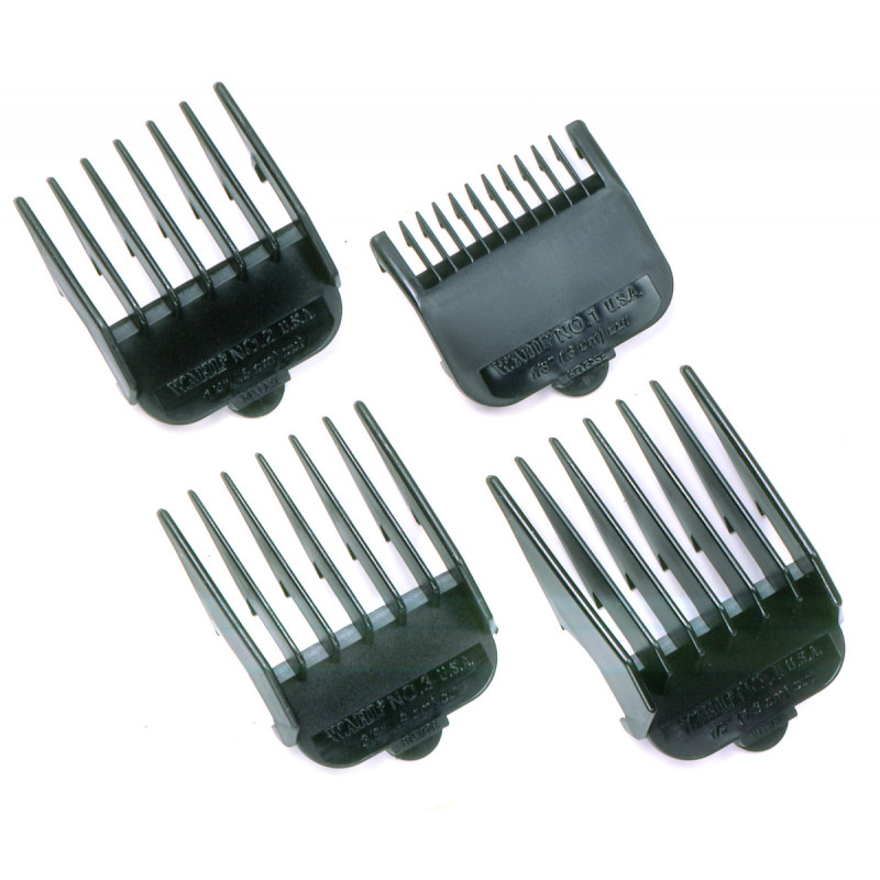 wahl set of 4 black clipper guides #53160