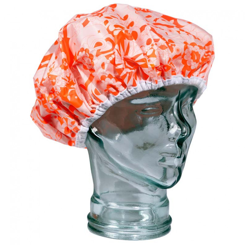 amika: pink signature print shower cap