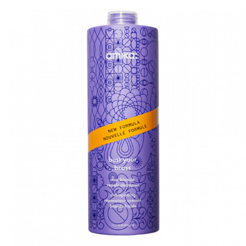 amika: bust your brass cool blonde repair shampoo 1000ml
