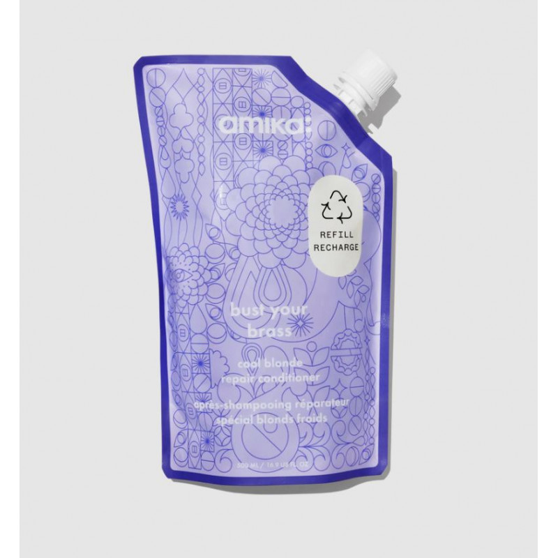 amika: bust your brass cool blonde repair conditioner refill 500ml