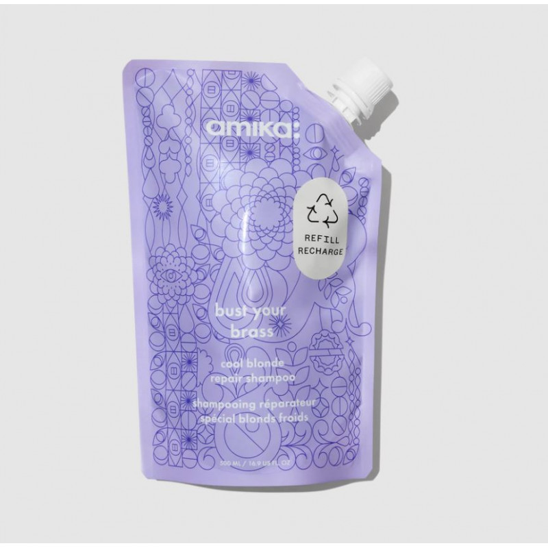 amika: bust your brass cool blonde repair shampoo refill 500ml