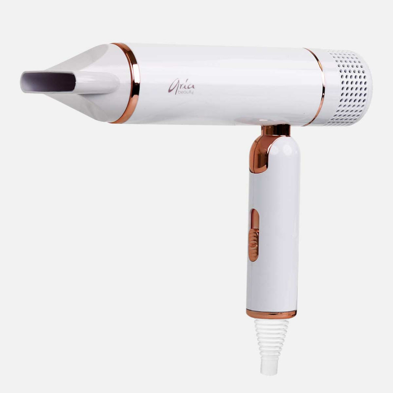 aria ultra sleek foldable hair dryer  - white