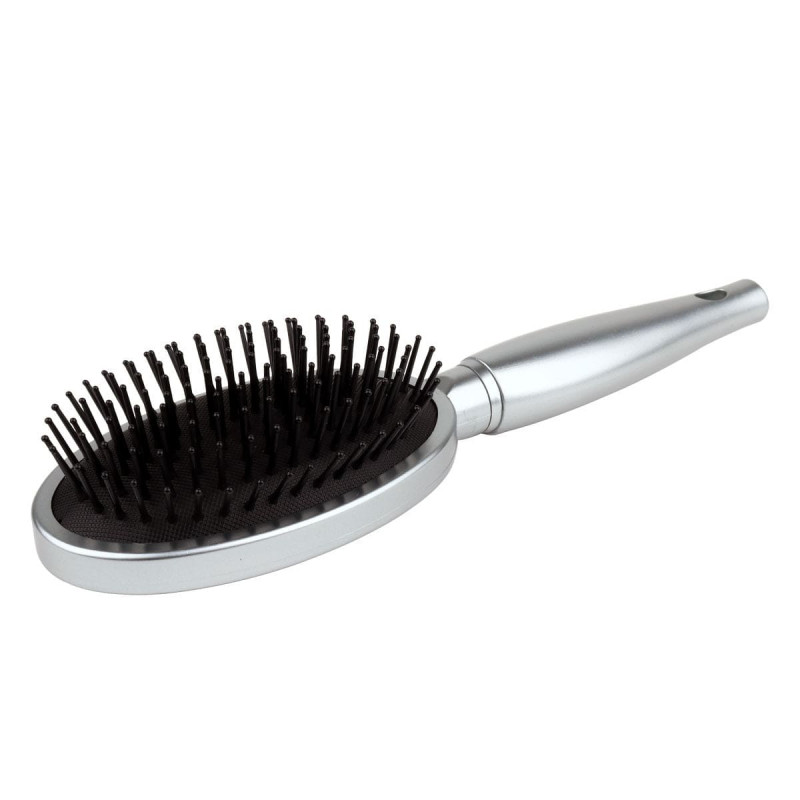 aria oval detangling brush silver