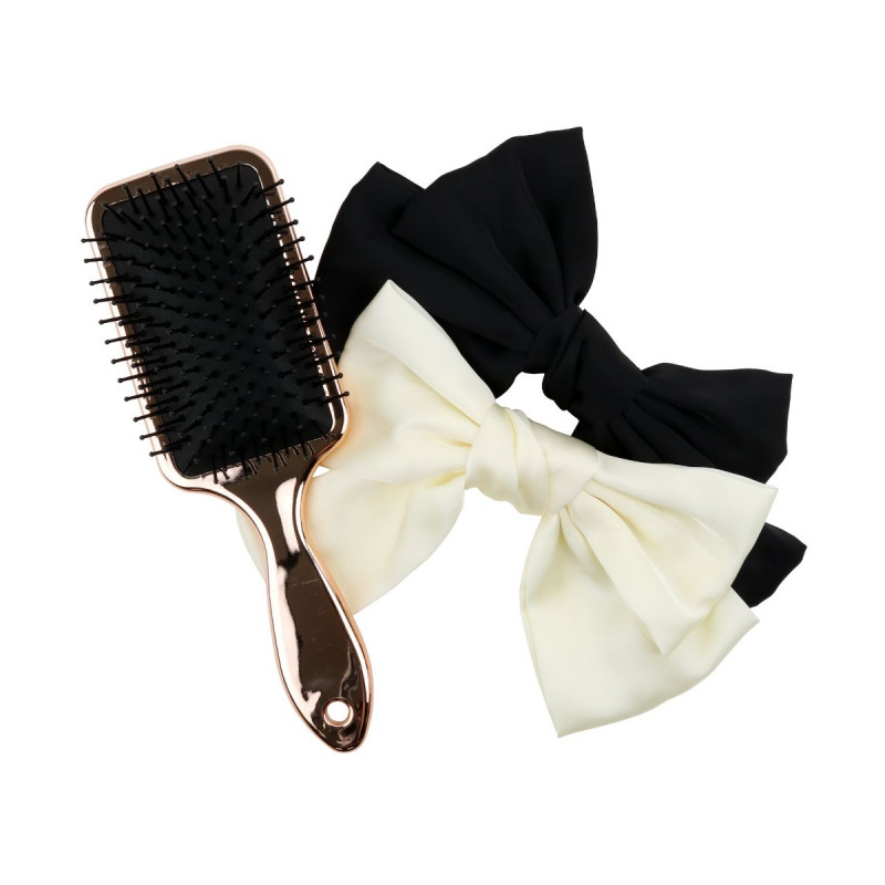 aria luxury chrome brush and bows set