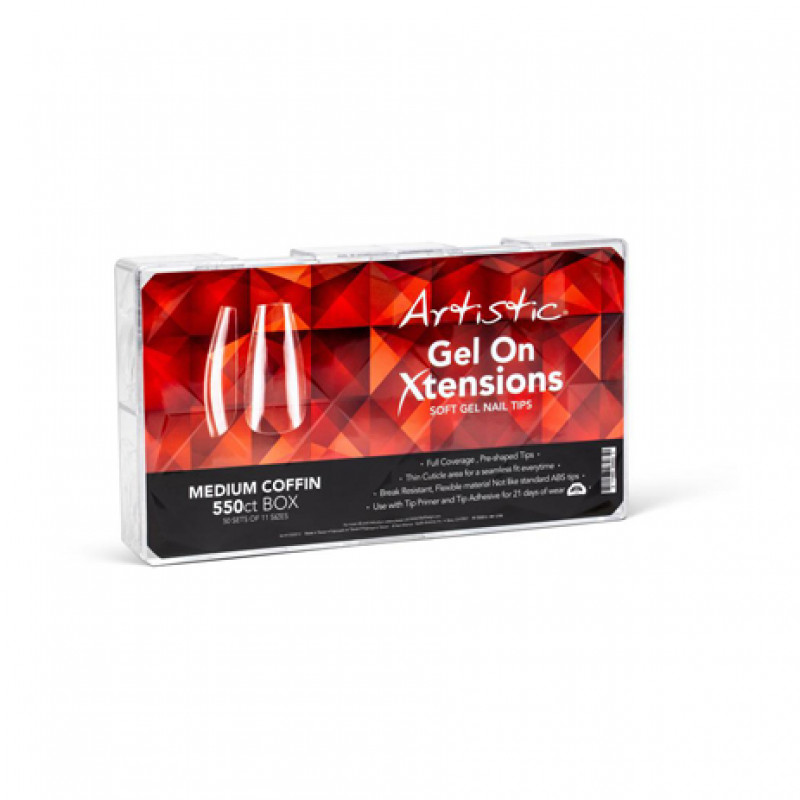 artistic gel on xtensions medium coffin 550ct