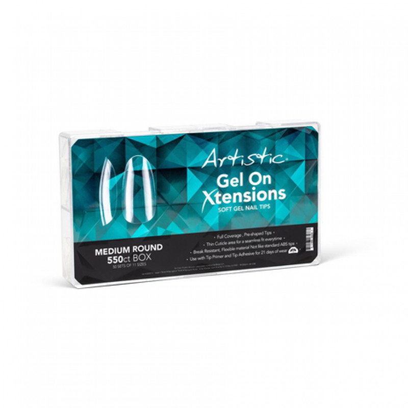 artistic gel on xtensions medium round 550ct