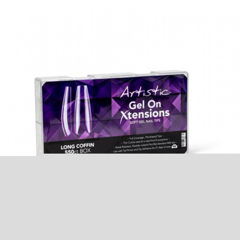 artistic gel on xtensions long coffin 550ct
