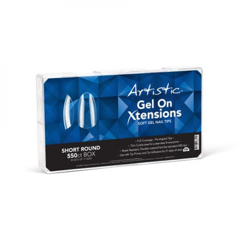 artistic gel on xtensions short round 550ct