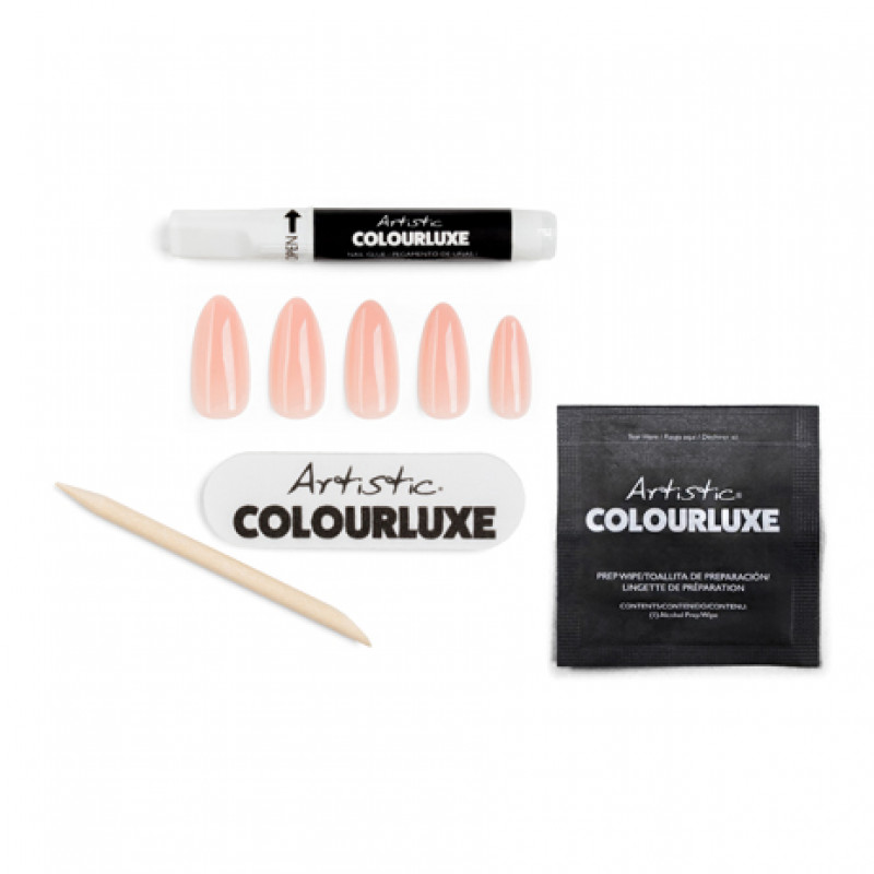 artistic colourluxe press-on tips blushing bombshell