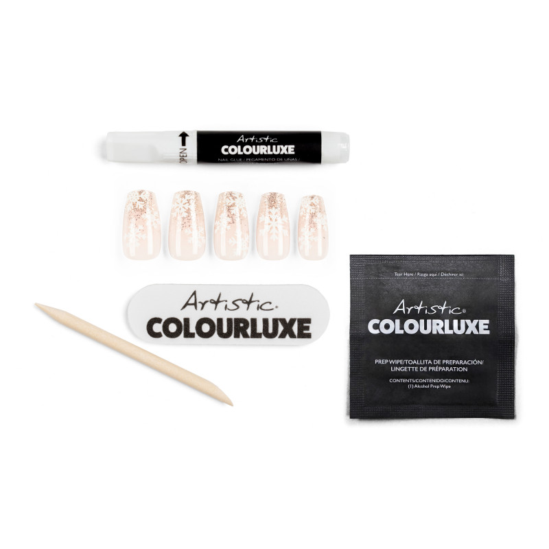 artistic colourluxe press-on tips blizzard beauty