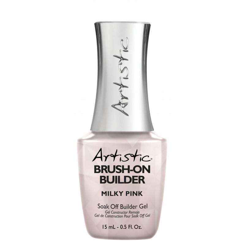 artistic brush-on builder milky pink 15ml