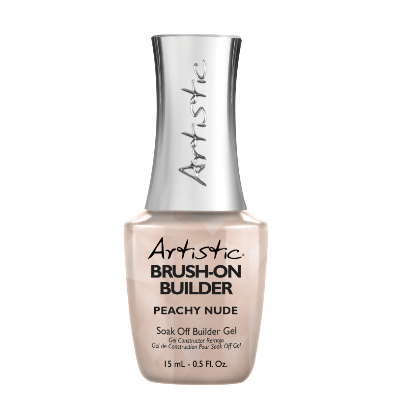 artistic brush-on builder peachy nude 15ml
