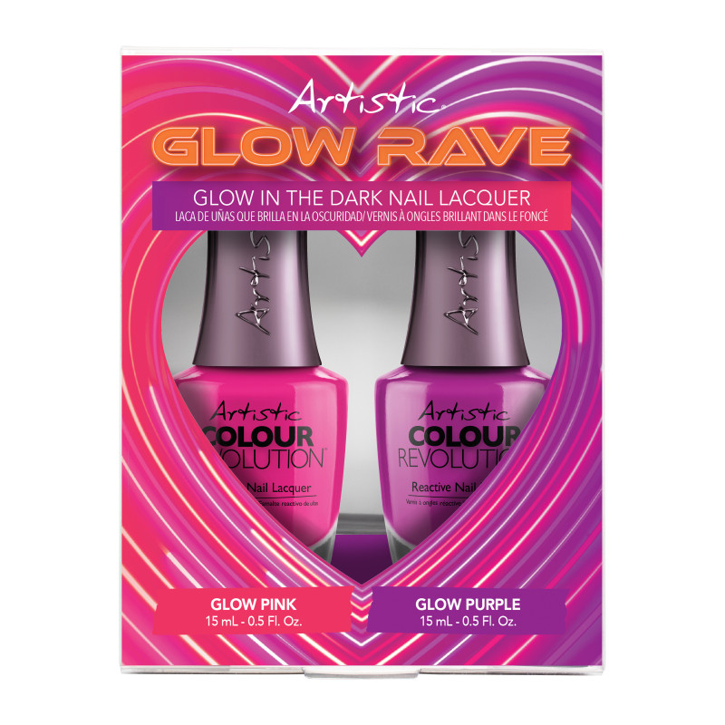 artistic glow rave pink/purple 2 pack
