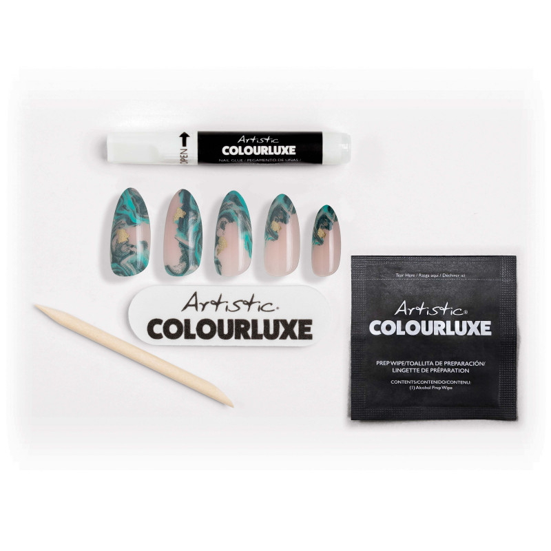artistic colourluxe press-on tips bougie marble-lous