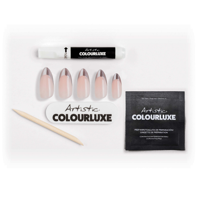 artistic colourluxe press-on tips moonlit chic
