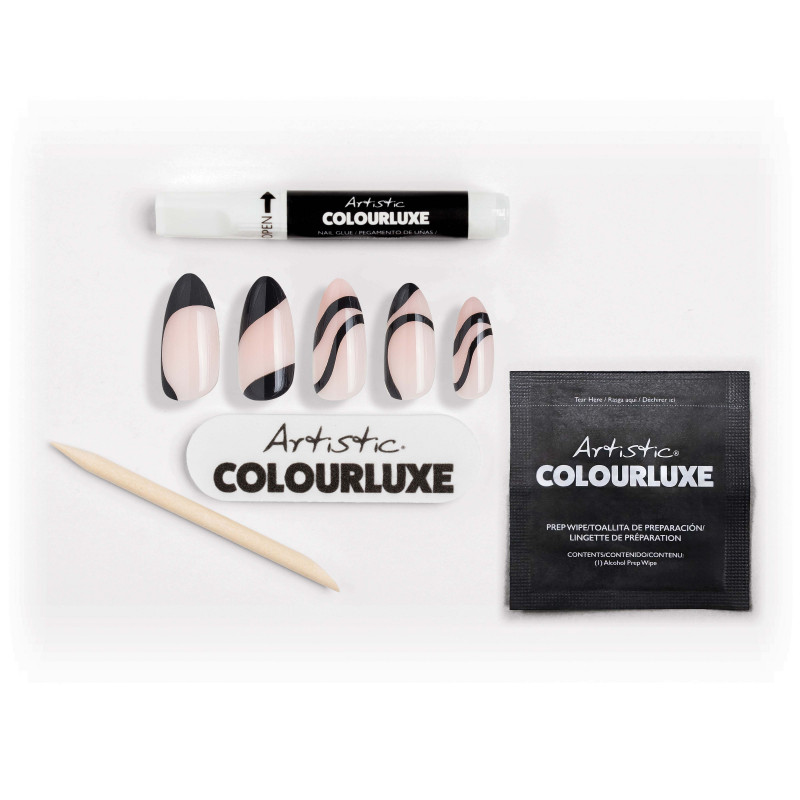artistic colourluxe press-on tips zebra drift