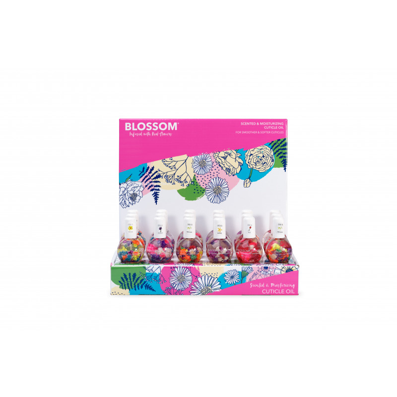 blossom floral cuticle oil 0.5oz display 18pc