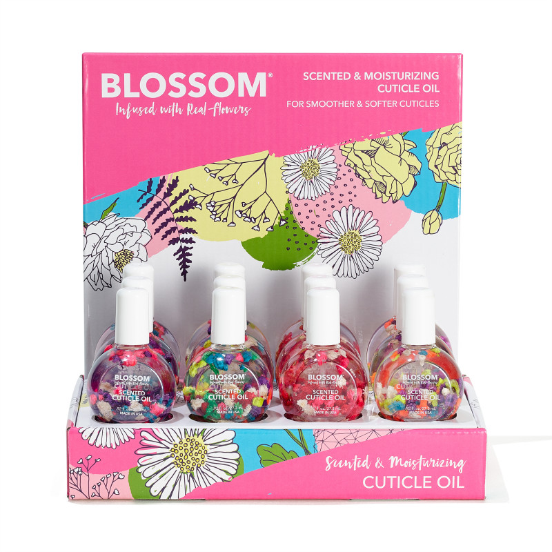 blossom floral cuticle oil 1oz display 12pc