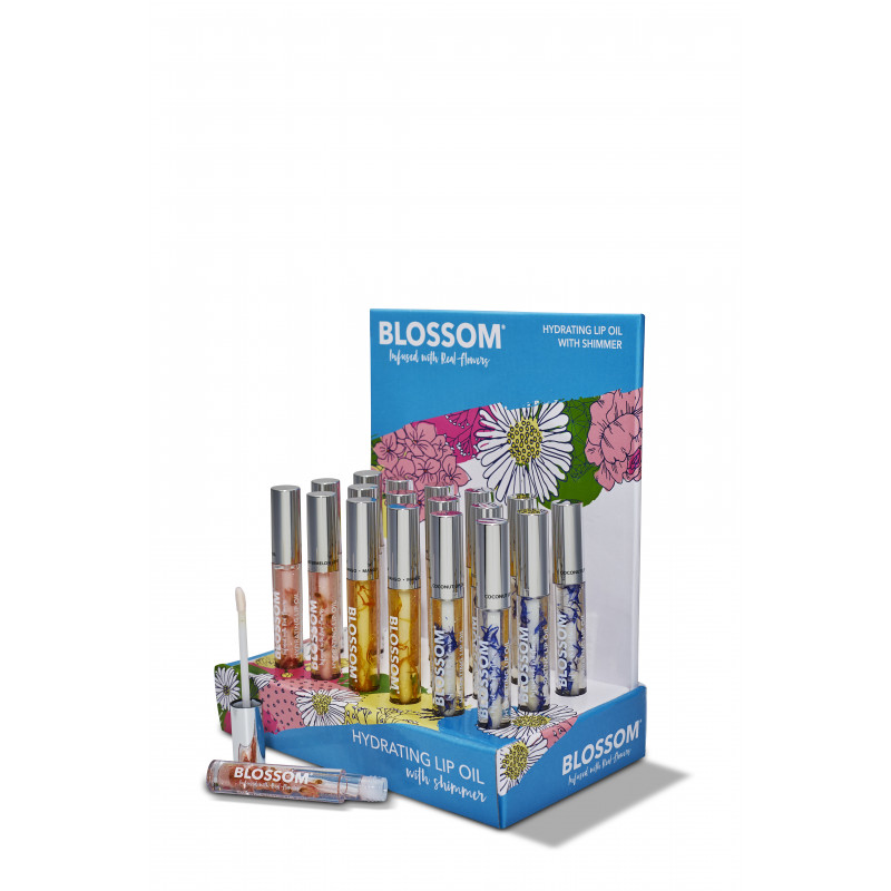 blossom  hydrating lip oil display 18pc