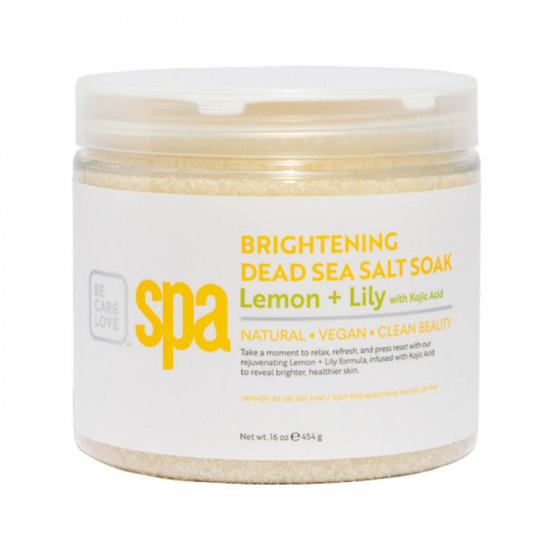 bcl spa brightening lemon & lily dead sea salt soak 16oz 
