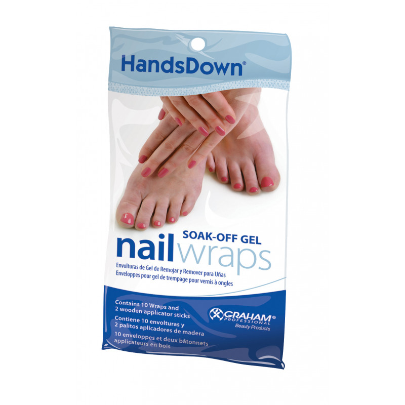 graham beauty handsdownsoak-off gel nail wraps 10pc # 60663c