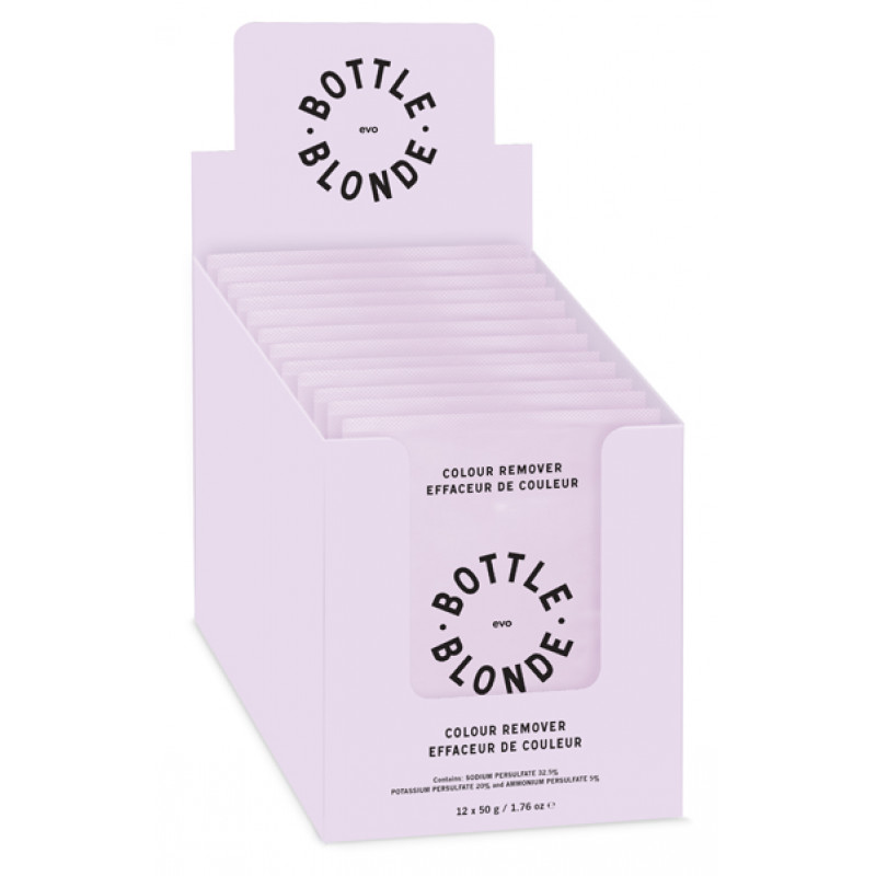 evo bottle blonde color remover display (12x50g)