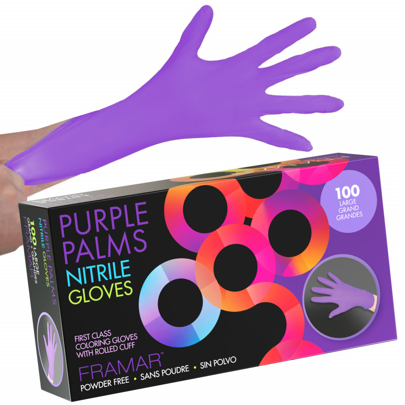 framar purple palms nitrile gloves large 100pk