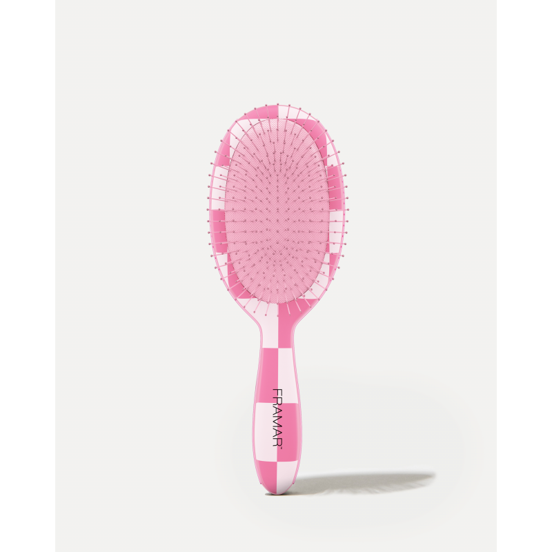 framar checked out pink detangling brush
