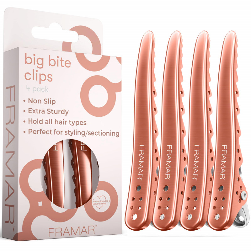 framar big bite clips rose gold - 4pc