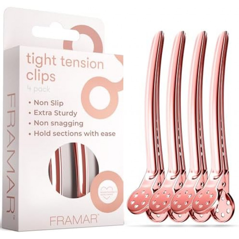 framar tight tension clips rose gold - 4pc