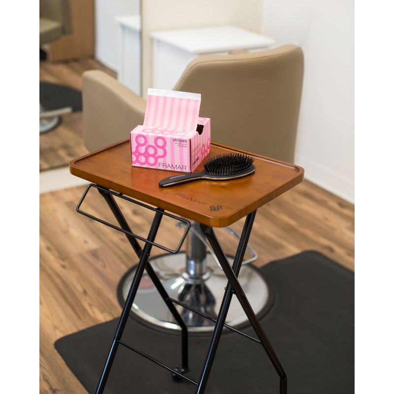 framar dark bamboo folding trolley