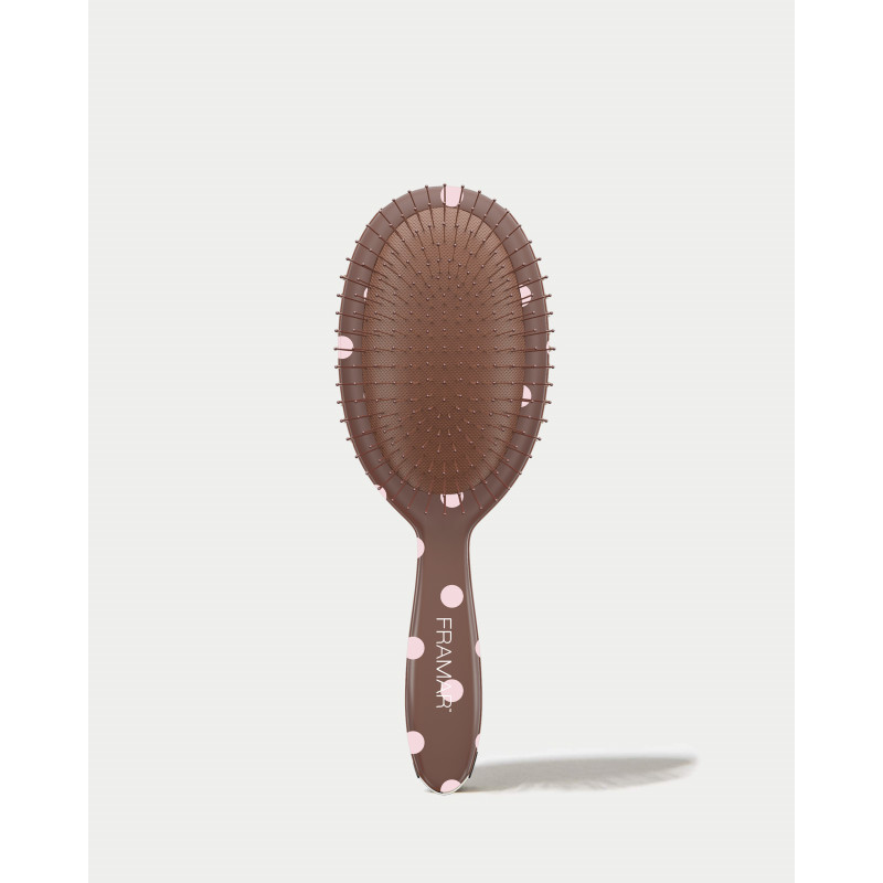 framar polka dots chocolate detangling brush