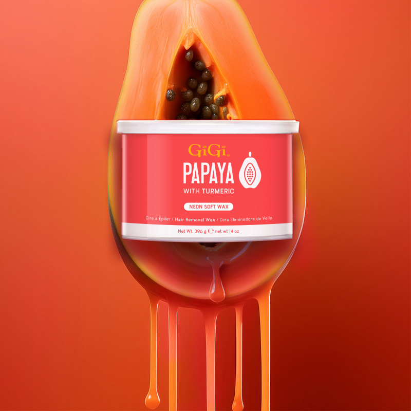 gigi neon soft wax papaya 14oz