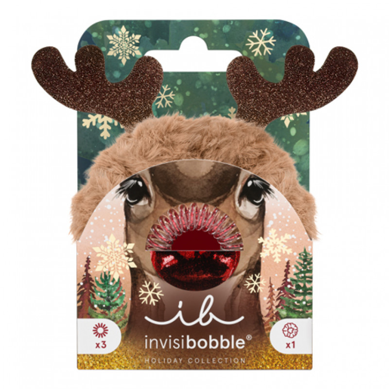 invisibobble holiday red nose reindeer 4pc