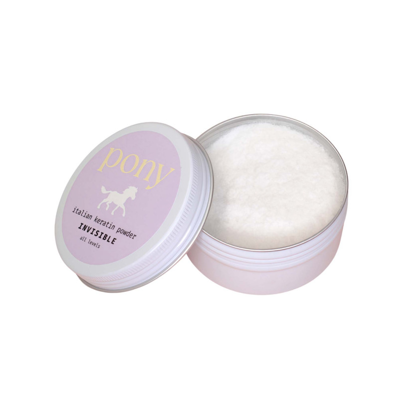 pony italian keratin powder 50g tin invisible (all levels)