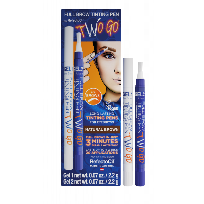 refectocil two go full brow tinting pen -  natural brown 2.2g