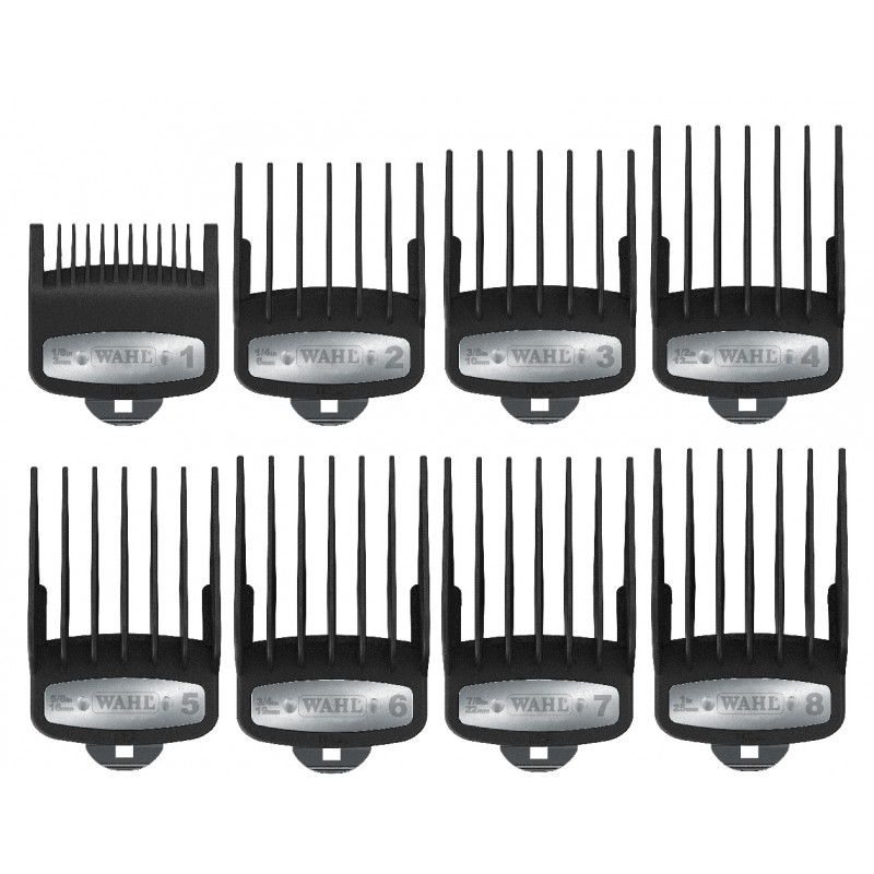 wahl premium guide comb kit #53110 organizer with 8 premium cutting guides