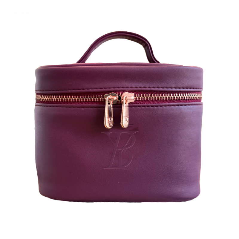 youngblood plum luxe faux leather cosmetic bag